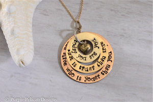 Solid Gold Dr. Seuss Quote Pendant Necklace - Today You Are You... - Purple Pelican Designs