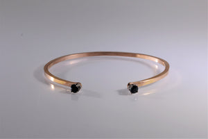 18K Red Gold Cuff Bracelet With Genuine Sapphires - Purple Pelican Designs