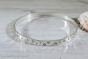 Sterling Silver Bangle - A best friend is the sister that God forgot to give you - Purple Pelican Designs