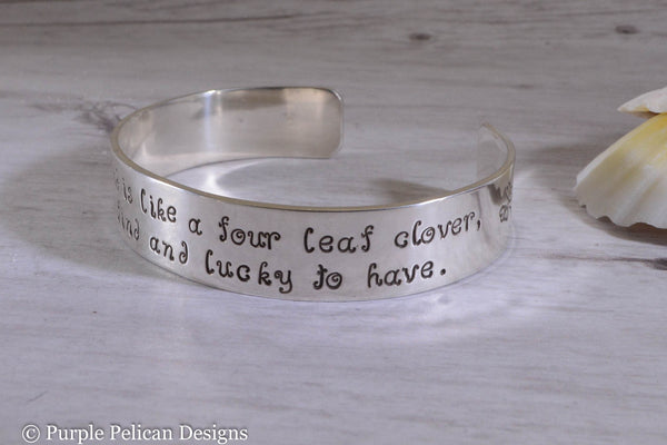 Personalized Clover Monogram Bangle Bracelet