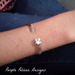 Solid Gold Or Sterling Silver Cuff - Encourage Your Hopes Not Your Fears - Purple Pelican Designs