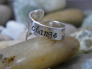 Be The Change - Mahatma Gandi Quote Ring - Purple Pelican Designs