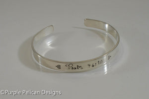 Bible Verse Cuff Bracelet - Customized - Purple Pelican Designs