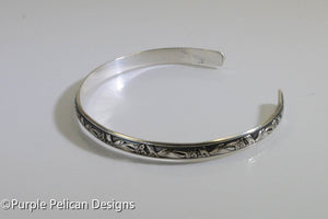 Sterling Silver Bracelet - Calla Lily Pattern - Purple Pelican Designs