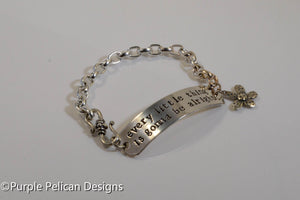 Bob Marley song lyrics chain bracelet - every little thing is gonna be alright - Purple Pelican Designs
