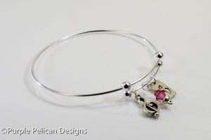 Personalized Sterling Silver Music Lovers Expandable Bangle - Purple Pelican Designs