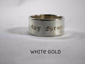 Solid Gold Or Sterling Silver Wedding Band - From This Day Forward - Purple Pelican Designs