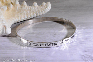 Graduation Bangle - Go Confidently In The Direction Of Your Dreams...Sterling Silver - Purple Pelican Designs