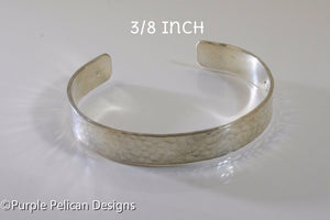 Sterling Silver Hammered Cuff Bracelet - Purple Pelican Designs