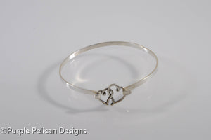 Sterling Silver Hinged Bangle - Together Is My Favorite Place To Be - Purple Pelican Designs
