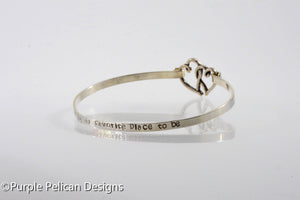 Sterling Silver Hinged Bangle - Together Is My Favorite Place To Be - Purple Pelican Designs