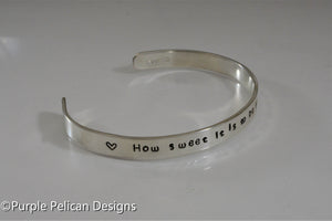 Song Lyric Bracelet - How sweet it is to be loved by you - Purple Pelican Designs