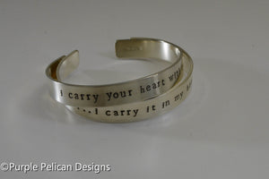 I carry your heart with me bracelet set - Purple Pelican Designs