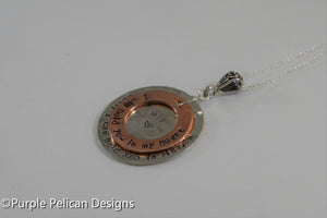 Memorial Necklace - I will hold you in my heart until I can hold you in heaven - Purple Pelican Designs