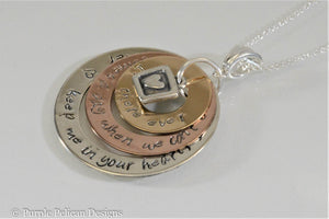 Gold Tri Color Necklace - If There Ever Comes A Day....Pooh Quote - Purple Pelican Designs