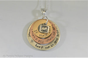 Gold and Sterling Silver Necklace - If There Ever Comes A Day When We Can't Be Together - Pooh  Quote - Purple Pelican Designs