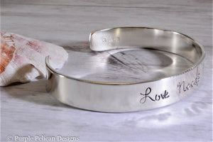 Love Needs No Words Autism Awareness Cuff Bracelet - Purple Pelican Designs