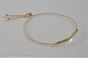 Love You More Adjustable Two Tone 14k Gold Bracelet - Purple Pelican Designs