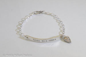 Love You More Sterling Silver Chain Bracelet - Purple Pelican Designs