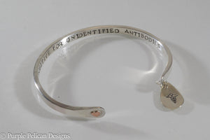 Medical Alert Revere Cuff Bracelet in Solid Sterling Silver or Gold - Purple Pelican Designs