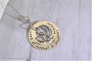 Mother Daughter Pendant Necklace Miles Cannot Separate The Hearts Of Mother And Daughter - Purple Pelican Designs