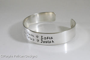 Mother's or Father's Bracelet - Personalized with children's names - Purple Pelican Designs