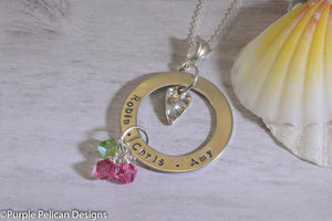 Mother's Pendant - Personalized with Birthstones - Purple Pelican Designs