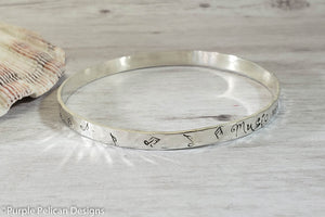 Music Lovers Bangle Bracelet Music Takes You Places Where Your Feet Can Never Go - Purple Pelican Designs