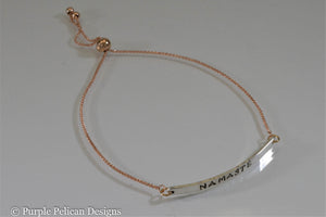 Namaste Adjustable Gold and Sterling Silver Bracelet - Purple Pelican Designs