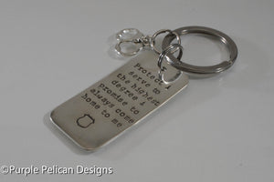 Police Keychain - Protect And Serve To The Highest Degree... - Purple Pelican Designs