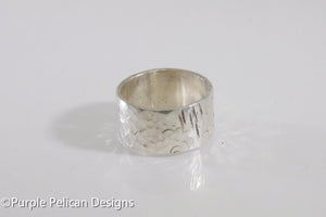 Unique Textured Ring In Sterling Silver or Solid Gold - Purple Pelican Designs