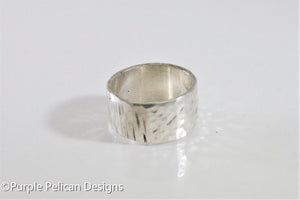 Unique Textured Ring In Sterling Silver or Solid Gold - Purple Pelican Designs