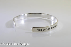 Together forever, never apart... hand stamped bracelet - Purple Pelican Designs