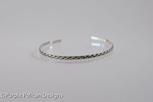 Sterling Silver Twisted Cuff Bracelet - Purple Pelican Designs