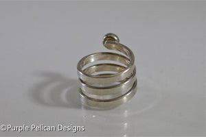 Sterling Silver Twisty Ring With Onyx Gemstone - Purple Pelican Designs