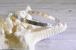 Well Behaved Women Seldom Make History Sterling Silver Bangle Bracelet - Purple Pelican Designs