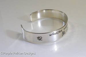 Beatles song lyric bracelet - Whisper words of wisdom let it be - Purple Pelican Designs