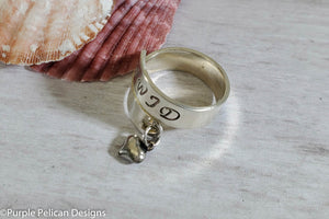 WWJD What Would Jesus Do Sterling Silver Charm Ring - Purple Pelican Designs