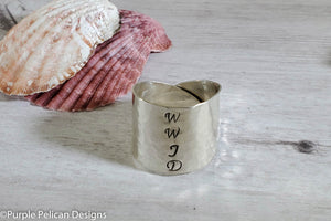 WWJD What Would Jesus Do Sterling Silver Wrap Ring - Purple Pelican Designs