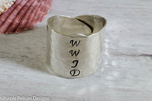 WWJD What Would Jesus Do Sterling Silver Wrap Ring - Purple Pelican Designs