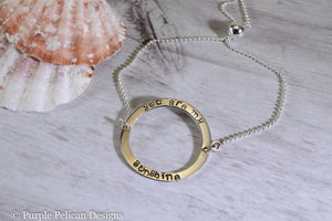 You Are My Sunshine Adjustable Sterling Silver Bracelet - Purple Pelican Designs