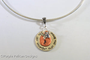 F---K CANCER necklace - You are stronger than you know - Purple Pelican Designs