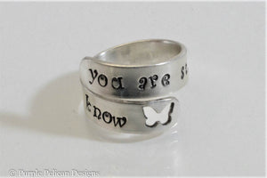 You Are Stronger Than You Know Sterling Silver Ring - Purple Pelican Designs