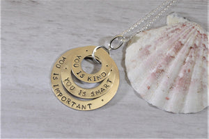 You is kind, You is smart, You is important Sterling Silver Pendant Necklace - Purple Pelican Designs