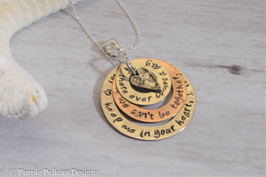 Gold and Sterling Silver Necklace - If There Ever Comes A Day When We Can't Be Together - Pooh  Quote - Purple Pelican Designs