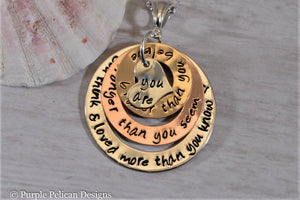Gold and Sterling Silver Necklace - You are braver than you believe, stronger than you seem...Pooh Quote Necklace - Purple Pelican Designs