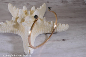 18K Red Gold Cuff Bracelet With Genuine Sapphires - Purple Pelican Designs