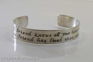 Best Friend Bracelet - A good friend knows all your best stories... - Purple Pelican Designs