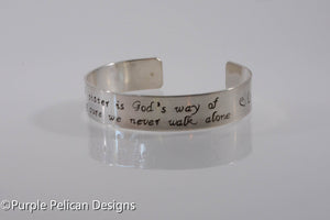 Sister Bracelet - A sister is God's way... - Purple Pelican Designs