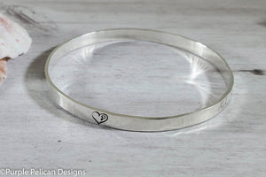 Sterling Silver Friendship Bangle Bracelet All The Crazy Things I Do Always Seem To Be With You - Purple Pelican Designs